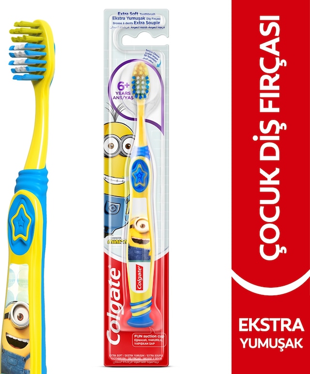 Colgate Minions 6+Yaş Vakumlu Yapışkan Sap Ekstra Yumuşak Çocuk Diş Fırçası