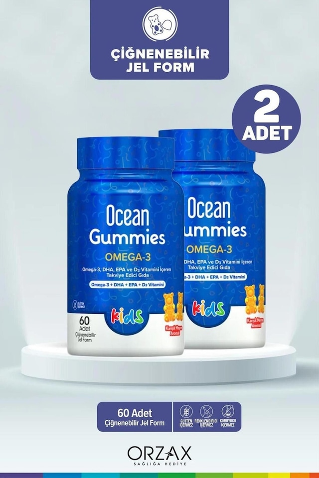 Ocean Gummies Omega 3 2 x 60 Çiğnenebilir Jel Form