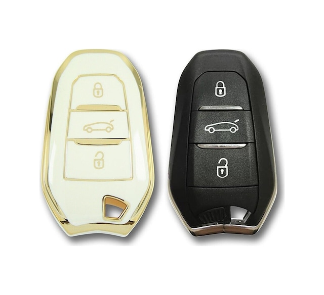 Peugeot,citroen C4,5008,3008,2008c3 Vb.nano Yüksek Kalite Silikon Kumanda Kılıfı Beyaz