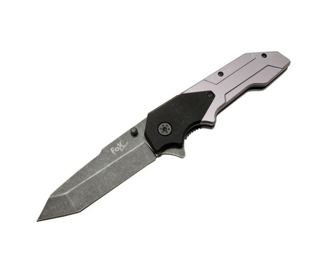 Fox A9 Gri Tanto Kamp Çakı 21cm- Yarı Otomatik, Kemerlikli