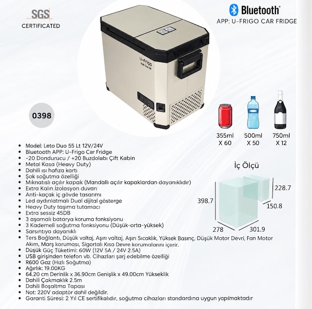 Foxus U-frıgo Leto Duo 55 L Araç İçi Buzdolabı
