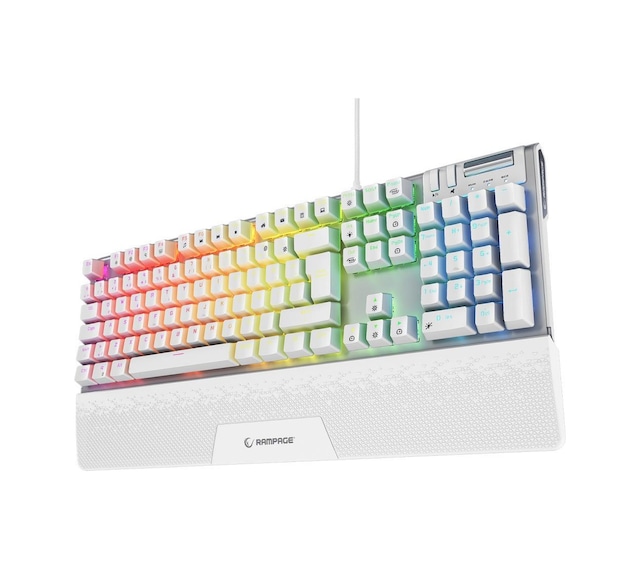 Rampage Carbon Beyaz Rgb Q Gaming Oyuncu Klavye Bilek Destekli Red Switch Rampage
