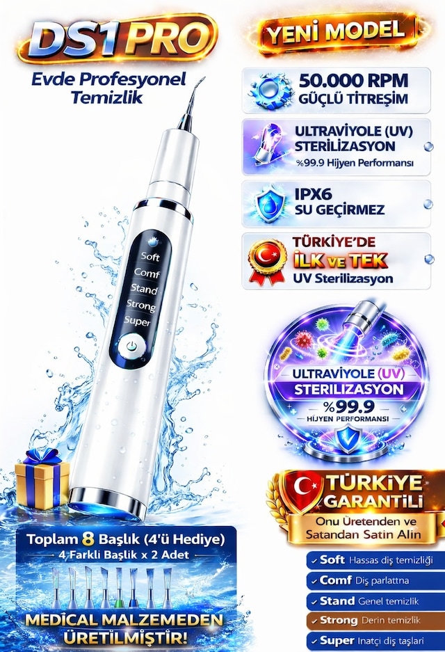 Deepsurge Şarj Edilebilir Diş Taşı Tartar ve Leke Temizleme Cihazı