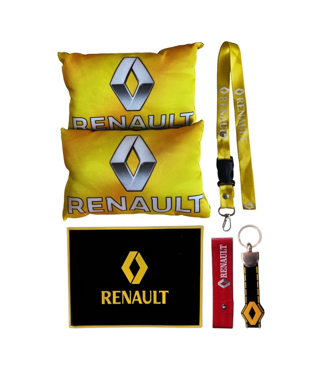 Renault Uyumlu Dijital Baskılı Sarı Araç Boyun Yastığı Renault
