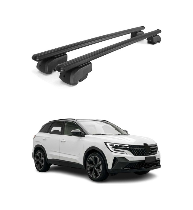Renault Austral 2022-2027 Arası Uyumlu Port Bagaj Taşıyıcı Ara Atkı Alüminyum Siyah 2 Parça