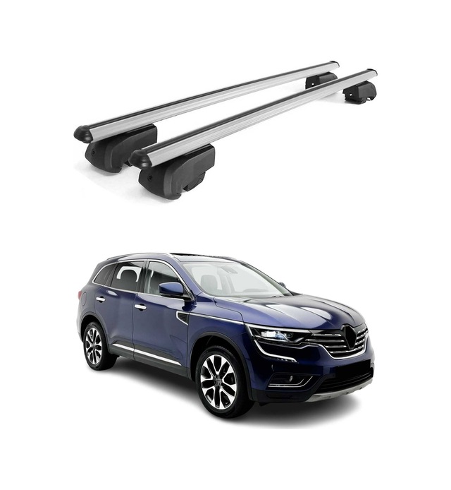 Renault Koleos Iı 2016-2025 Arası Uyumlu Port Bagaj Taşıyıcı Ara Atkı Alüminyum Gümüş 2 Parça