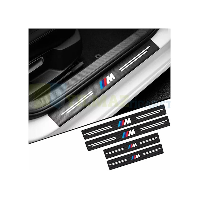 Bmw M Logo Arma Karbon Kapı Eşiği Koruma Oto Sticker 4 Parça