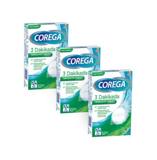 Corega Diş Protezi Temizleyici 30 Tablet | 3 Adet