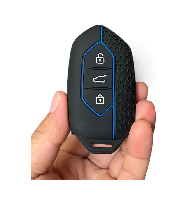 Togg T10x Ve T10f Uyumlu Silikon Anahtar Koruma Kılıfı Siyah/mavi