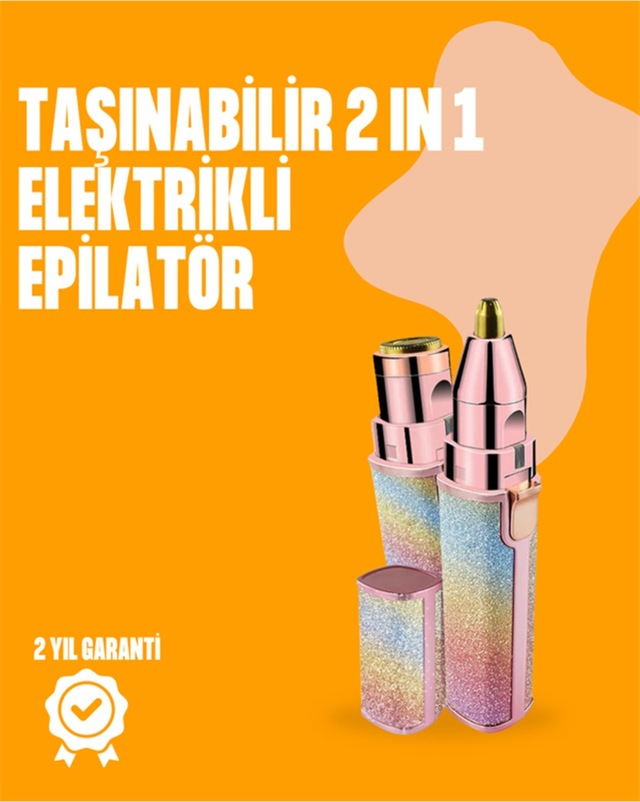 Mini Usb Şarjlı Elektrikli Epilatör Kaş Ve Yüz Tüy Temizliği İçin 2'si 1 Arada -