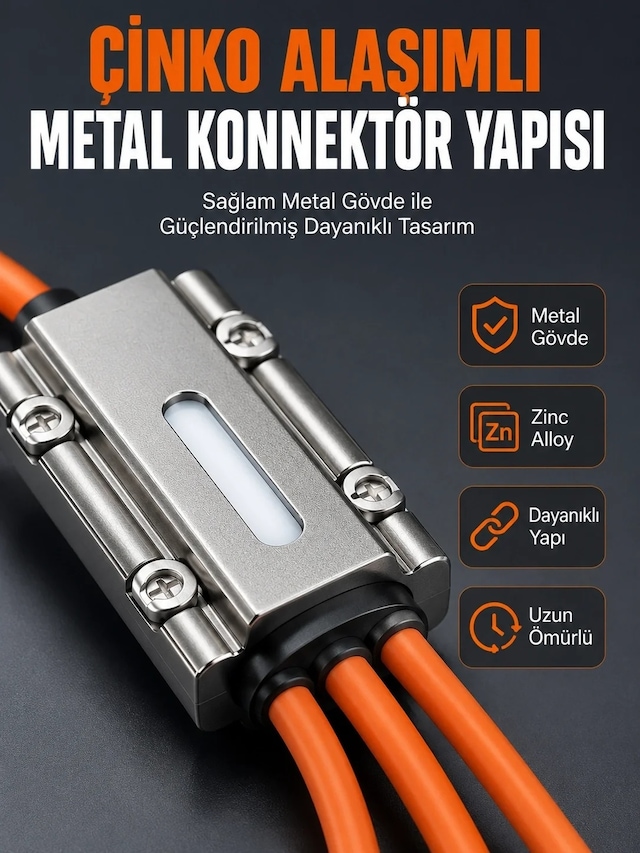 Ers Usb Type-c, Lightning Ve Micro Usb Uyumlu 3'ü 1 Arada Hızlı Şarj Kablosu