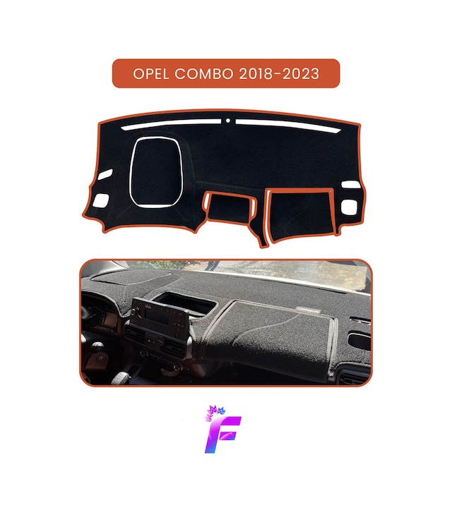 Opel Combo 2018-2023 Uyumlu Torpido Örtüsü Çatlama Ve Isıya Karşı Tam Koruma Oto Aksesuar T28 Torpido Halısı