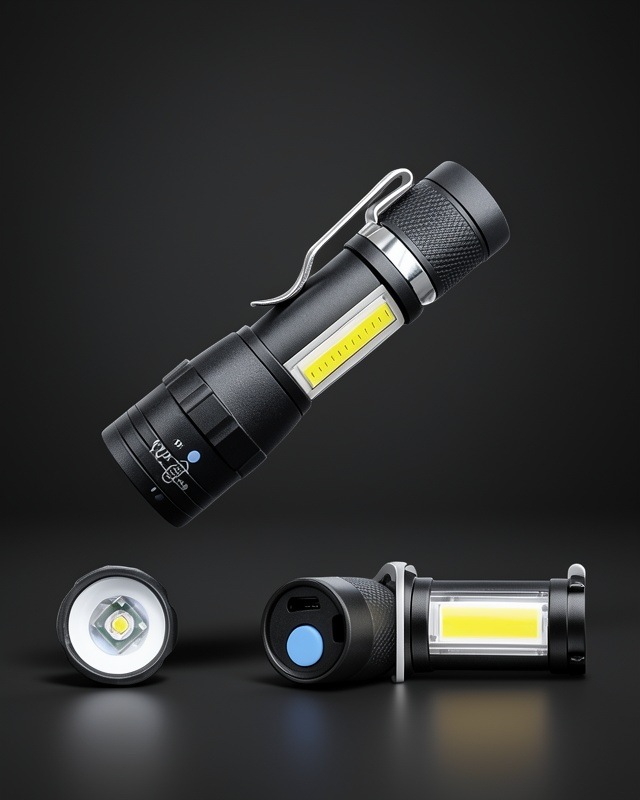 Mini Led Işık Şarjlı Acil Durum Feneri 4 Modlu