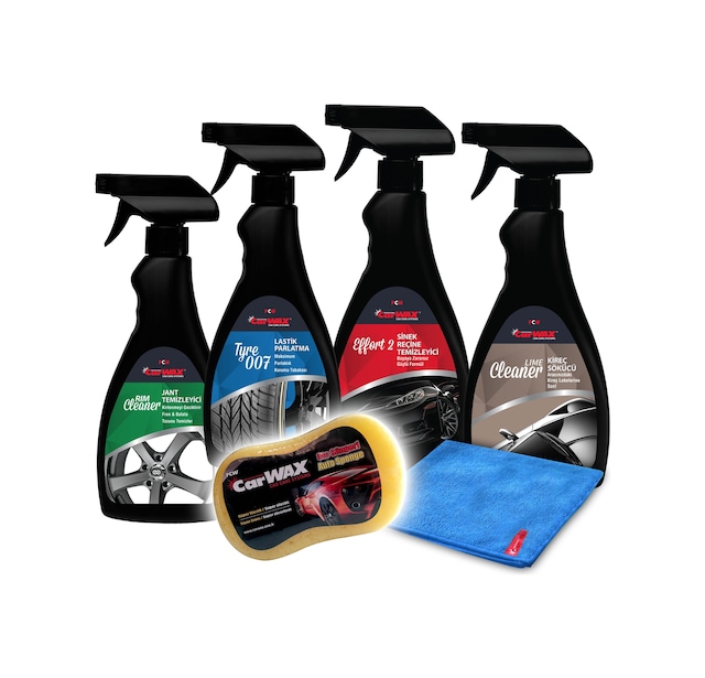 Carwax 4'lü Set (jant-lastik-reçine-kireç)