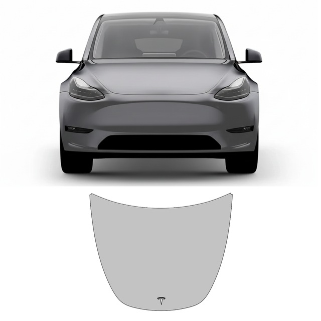 Tesla Model Y 2021 Juniper Ön Kaput, Hazır Kesim, 210 Mikron Ppf Tpu, Şeffaf Boya Koruma Filmi