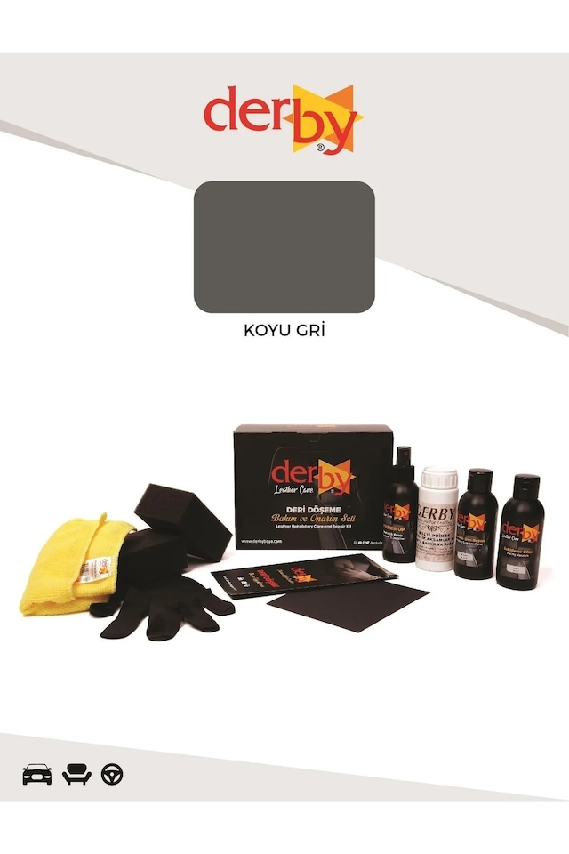 Derby Koyu Gri Oto Torpido Plastik Trim Aksam Boyama 4 Lü Set