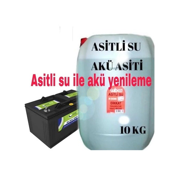 Asitli Su 10Kg Akü Asiti %100Etkili 1Lt-2Lt-3Lt-5Lt-10Lt Mevcut