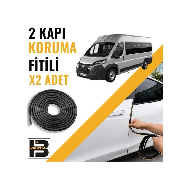 Peugeot Boxer 2015-2025 Kapı Koruma Fitili-iki Kapı-siyah-bm1149