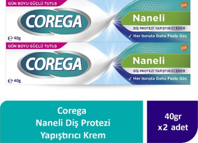 Naneli Diş Protezi Yapıştırıcı Krem 40g 2 Adet