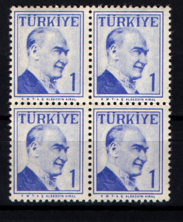 1957 Atatürk Çift Çizgi Çerçeveli Portre 1 Kuruş Tp0417 Teşhir Ürün
