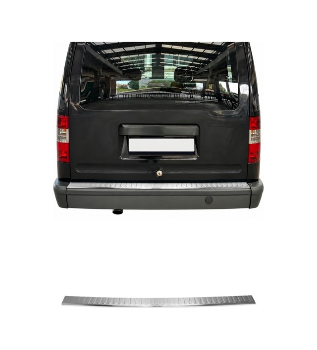 Ford Transit Connect 1 / Tourneo Connect 2003-2013 Uyumlu Krom Arka Tampon Eşiği P.çelik Taşlı Mat