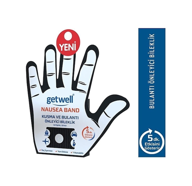 Getwell Nausea Band Kusma Ve Bulantı Önleyici Siyah Bileklik