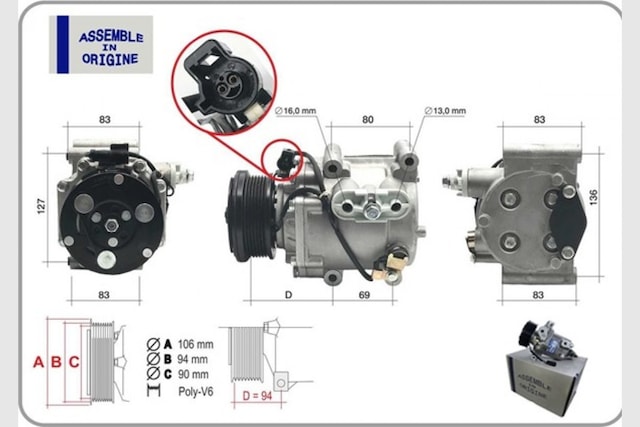 Klima - 477 - Kompresörü Sıfır Ürün Ford Fiesta V 02-08 Focus I98-04 Fusion 02-12 Transit Connect 02-09 - Dpmıx-hb - 1. 8
