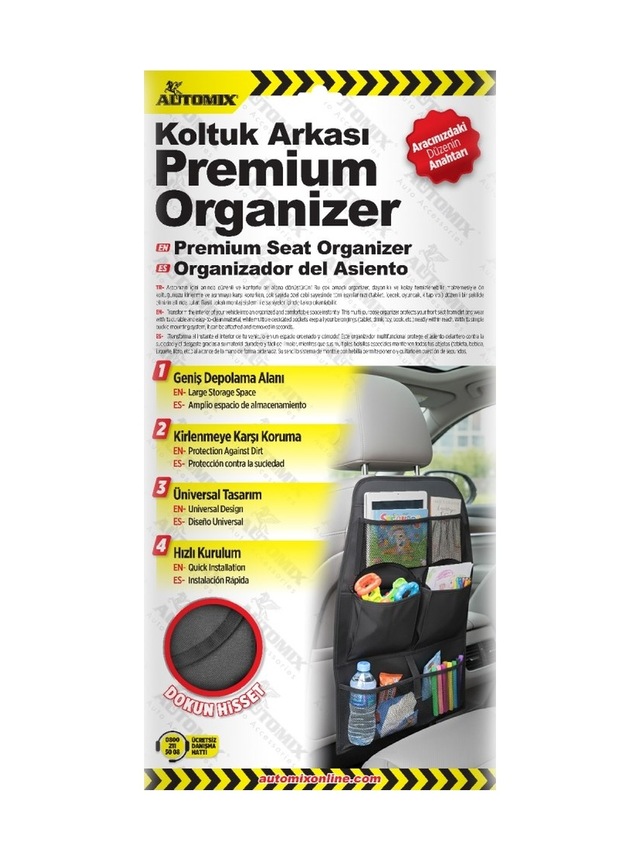 Automix Premium Koltuk Arkası Organizer Siyah 44990