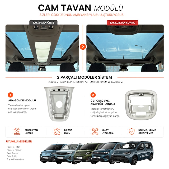 Psa Grubu Cam Tavan Aydınlatma Ara Parçası Set 001