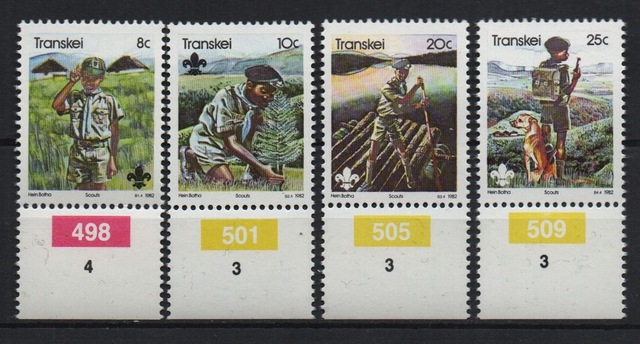 Güney Afrika Transkei 1982 İzci Hareketinin 75. Yıldönümü Tam Seri Lt0021b Teşhir Ürün