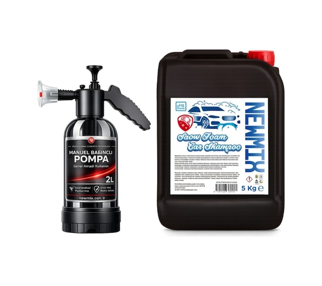 Newmix Snow Foam 5 L + Köpük Yapıcı Kimyasal Dayanımlı Basınçlı Pompa 2 L