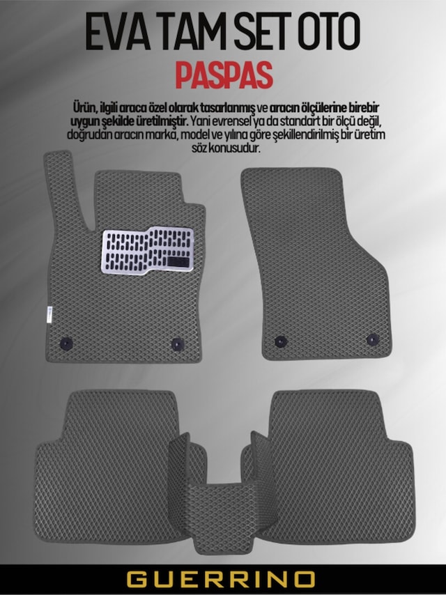 Toyota-auris- 2006-2012 İçin Eva İç Paspas Takımı Metal Topukluk Dahil