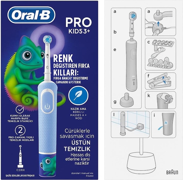 Oral B D103 Karakterli Çocuk Şarjlı Diş Fırçası