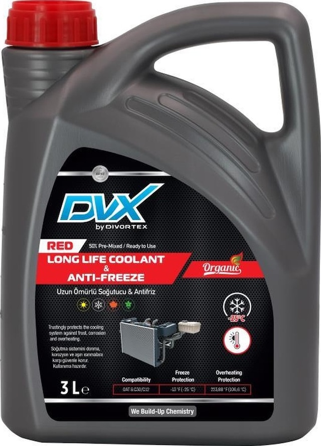 Dvx -25 Organik Kırmızı Antifriz 3 Lt
