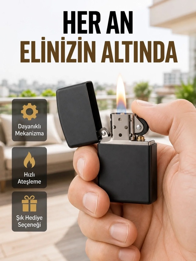 Ers Metal Gövdeli Tasarım Çakmak Mat Yüzeyli Ve Ergonomik Tutma Özellikli