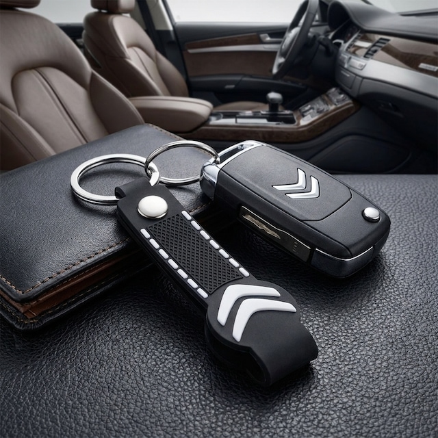 Citroen Grubu İle Uyumlu Premium Kauçuk Oto Anahtarlık Araç Anahtarı İçin Şık Ve Dayanıklı Anahtarlık