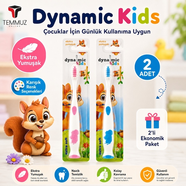 Dynamic Kids Ekstra Soft Çocuk Diş Fırçası 2 Adet