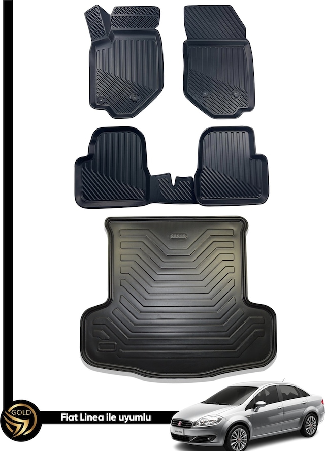 Fiat Linea Havuzlu 3d Paspas+bagaj Havuzu İkili Set