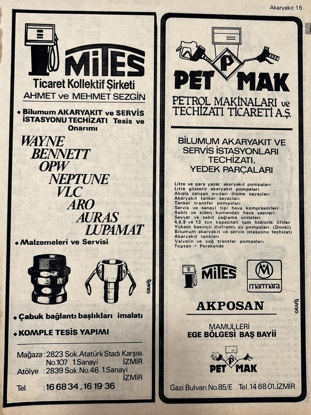İzmir 1982-1983 Meslek Reklam İlanı Efemera S15 Teşhir Ürün