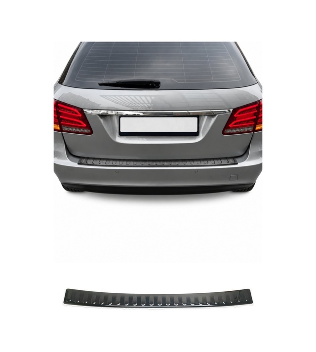 Mercedes E Serisi S212 2010-2013 Uyumlu Krom Arka Tampon Eşiği Paslanmaz Çelik Siyah