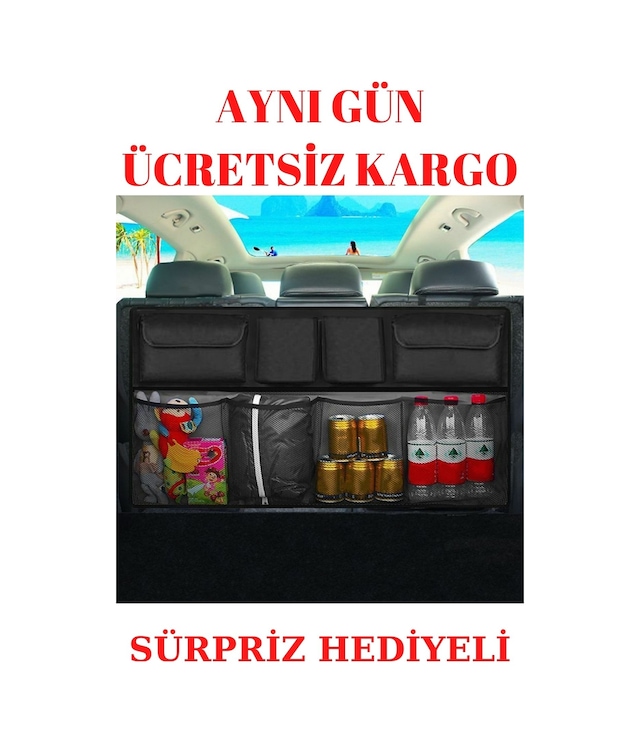 Araba/araç/oto İçi Bagaj Eşya Düzenleyici Çanta Organizer 8 Cepli