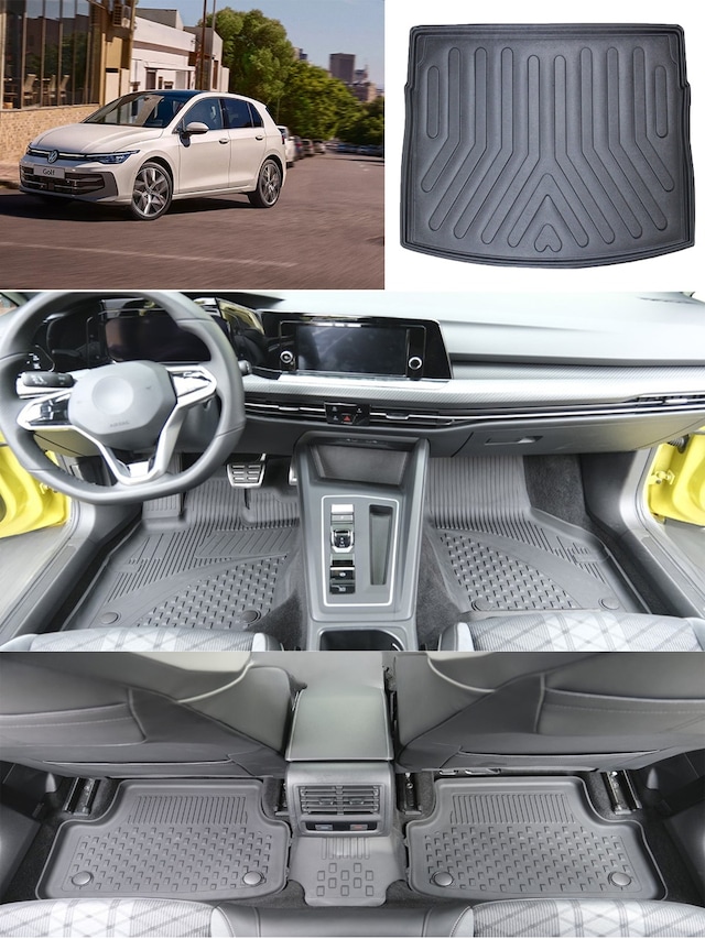 Sahler Volkswagen Golf 8 Otomatik 2021 Ve Sonrası 4.5d Paspas Rizline 3d Üst Bagaj Havuzu Set
