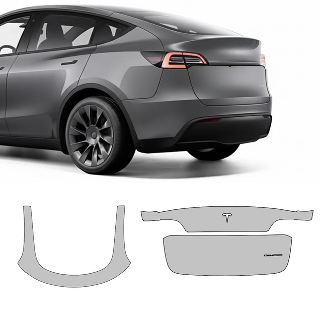 Tesla Model Y 2021 Juniper Arka Bagaj, Hazır Kesim, 210 Mikron Ppf Tpu, Şeffaf Boya Koruma Filmi