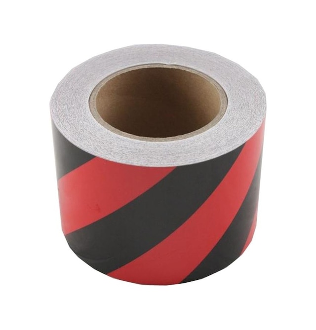Carub Reflektif Fosforlu Çapraz Şerit Bant 9,2 Cm X 25 Metre Kırmızı Siyah BR2406108