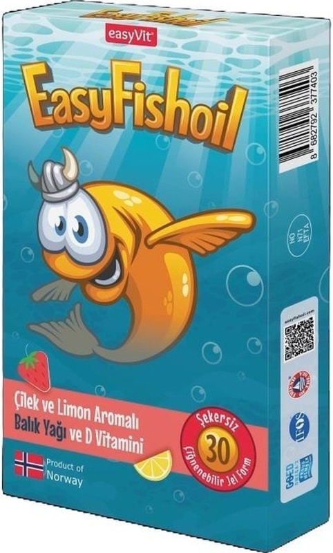 Easyfishoil Çocuk Çilek Ve Limon Aromalı 30 Çiğneme Tableti