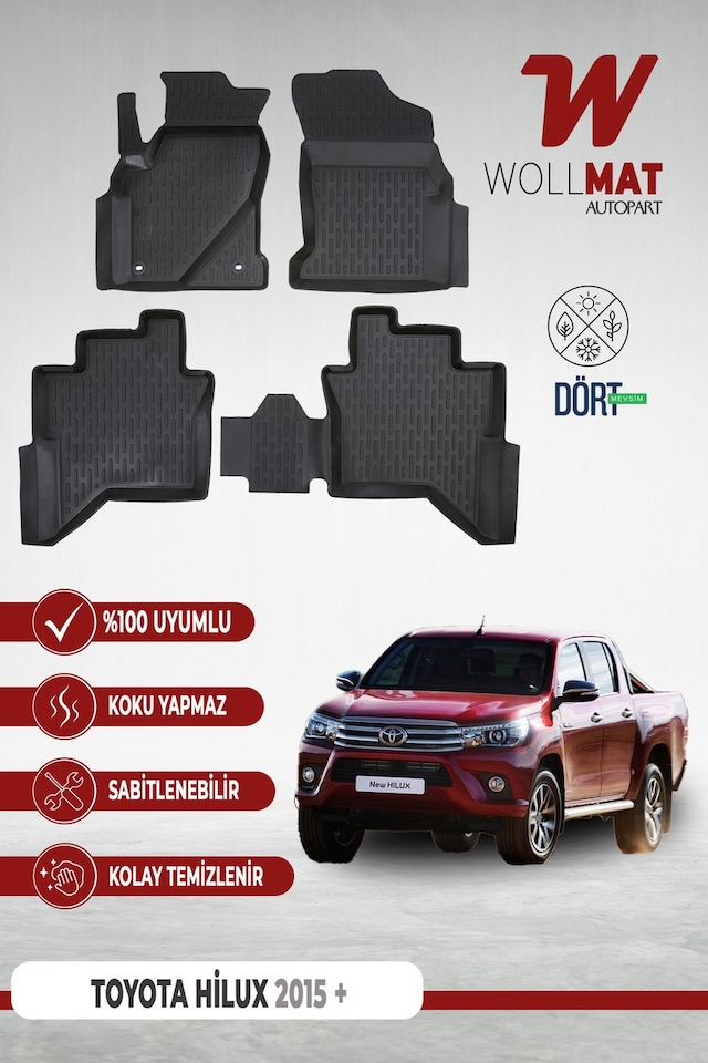 Toyota Hilux Paspas 2015 Sonrası 3d Havuzlu Paspas Seti