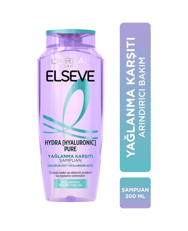 Elseve Hydra Pure Salisilik Asit İçeren Yağlanma Karşıtı Arındırıcı Şampuan 300 ML