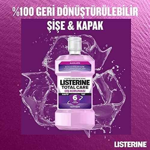 Total Care, Diş Koruyucu, 6 Etkili Florürlü Ağız Bakım Ürünü, Hafif Tat, Sıfır , Nane Aromalı, 250ml Açık Yeşil