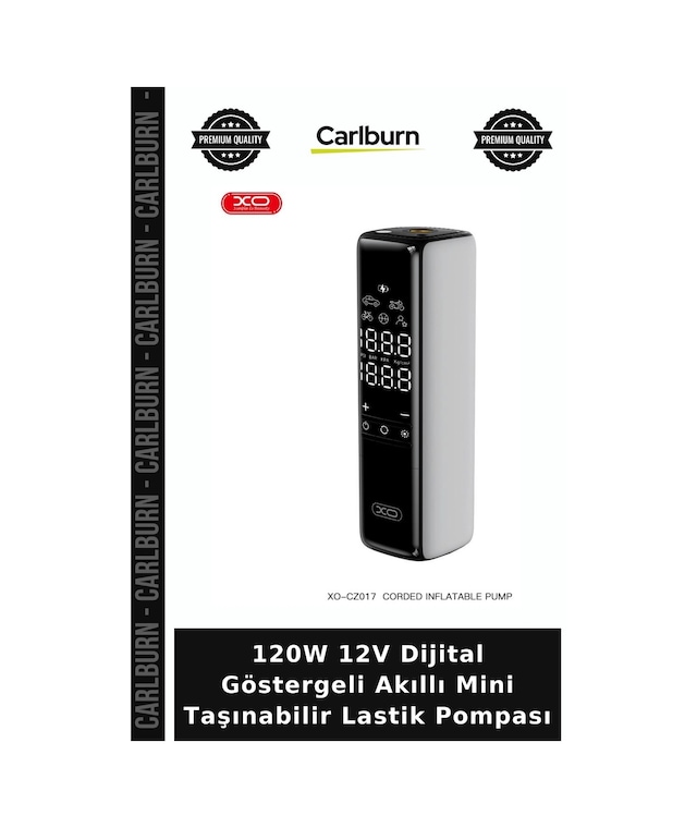 120w 12v Dijital Göstergeli Akıllı Mini Taşınabilir Lastik Pompası Basınç Otomobil Tekerlek