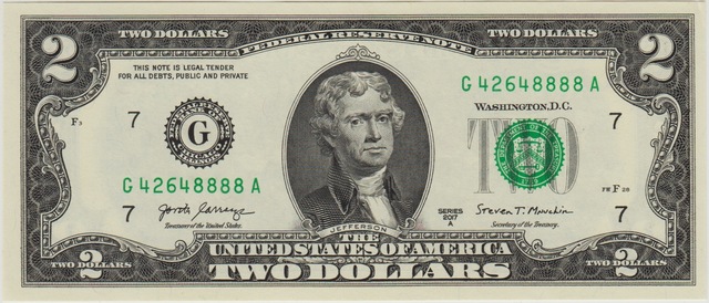 Amerika 2 Dolar 2017 A Chıcago. G 42648888 Sağ Üst Köşede Belli Belirsiz Minik Kırık Çil.